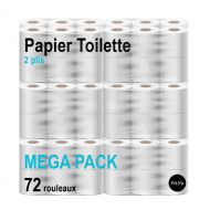 Lot De 72 Rouleaux De Papier Hygiénique - Double Epaisseur - Papier Toilette