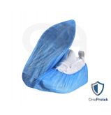 Sachet de 100 Surchaussures Jetables Imperméables en Polyéthylène Chloré (CPE) à base de PE recyclé - Taille Unique – Bleu