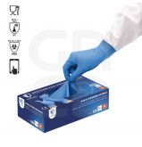 Gants nitrile jetables Bleu  - Boîte de 100 gants - Sans latex - Non poudrés - Résistants et Multi-usages