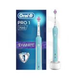 Oral-b Pro1 700 3D White - Brosse A Dents électrique - Rechargeable - Minuteur - Blanche Et Bleue