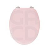 Gelco Design Abattant Wc Dolce - Charnieres Inox - Bois Moulé - Rose Crystal
