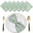 Lot De 6 Serviettes Vert Sauge En Coton Et Lin Avec Franges