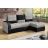 Canapé D'angle Convertible - Arte - En Tissu Et Simili , Gris Et Noir, 3/4 Places, Angle