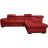 Canapé D'angle Convertible En Cuir Italien De Luxe 5/6 Places Tony, Avec Coffre, Rouge, Angle