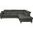 Canapé D'angle Convertible En Cuir Italien De Luxe 5 Places Astrid, Gris Foncé, Angle Droit
