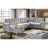 Canapé Panoramique Convertible Asma - En Tissu De Qualité 7 Places, Gris, Méridienne À À Droite