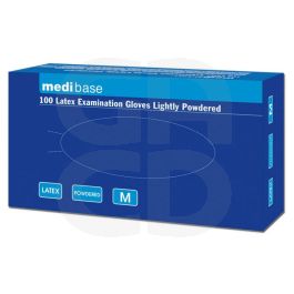 Gants Latex Medibase Poudré Blanc XL - 9/10 - Boîte de 100