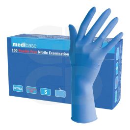 Gants Nitrile Medibase Non Poudré Bleu XS - 5/6 - Boîte de 100