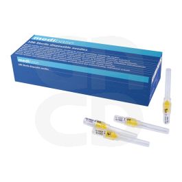 Aiguilles stériles Medibase - Boîte de 100 aiguilles (25 g - 0,50 mm/36 mm )