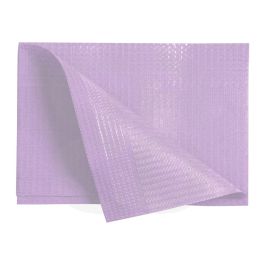 Serviettes plastifiées Medibase lavande - 500 serviettes 3 plis (45x33 cm)