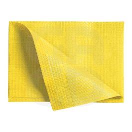 Serviettes plastifiées Medibase jaune - 500 serviettes 3 plis (45x33 cm)
