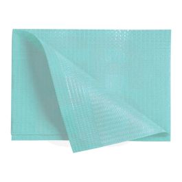 Serviettes plastifiées Medibase vertes - 500 serviettes 3 plis (45x33 cm)