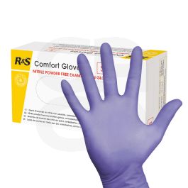 Gants Nitrile Comfort Non Poudré Bleu L - 8/9 - Boîte de 100