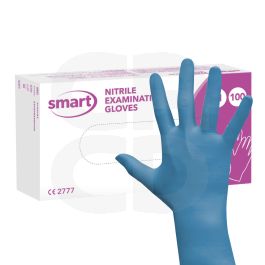 Gants Nitrile Smart Non Poudré Bleu M - 7/8 - Boîte de 100