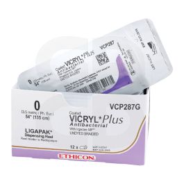 Sutures Vicryl™ Plus antibactériennes 70 cm USP 4-0 FS-2 - Boite de 12 fils