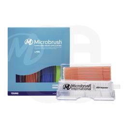 Mini brossettes jetables Microbrush avec distributeur - Boîte de 400 regular assortis fine Regular 2,0 mm / Fine 1,5 mm / Super fine 1,0 mm / Ultra fine 0,5 mm