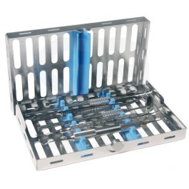 Cassette à Instruments Chirurgicaux Nichrominox INOX - Pour 5 Instruments - 18x6x2.5 Cm - Occasion
